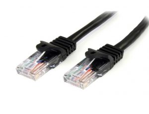 Câble réseau patch UTP Cat5e noir sans crochet RJ45 garantie à vie 6 pieds