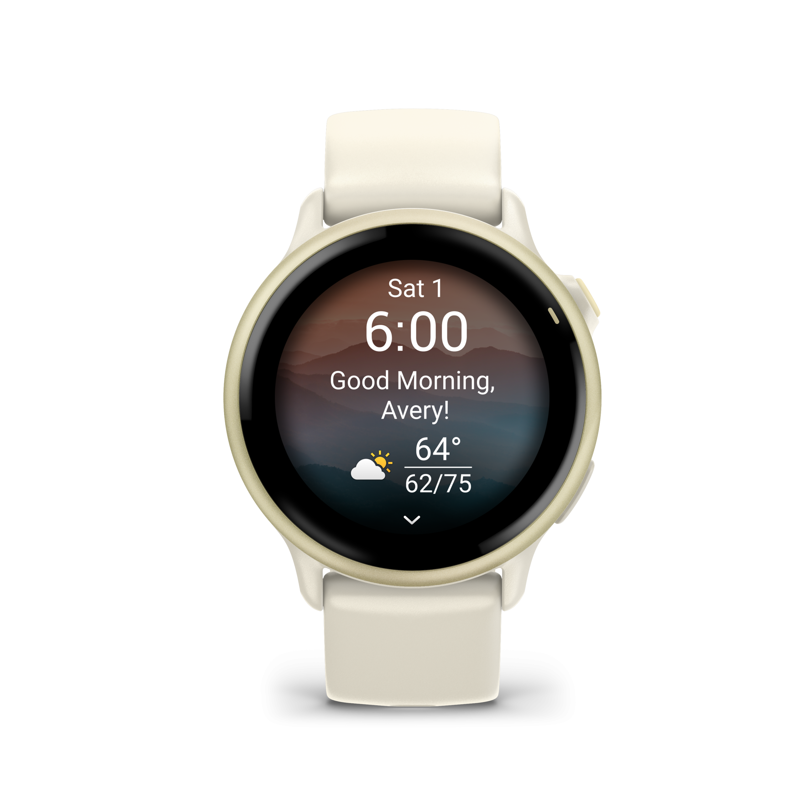 Montre Garmin vívoactive® 6, de 42 mm - Or lunaire/blanc os